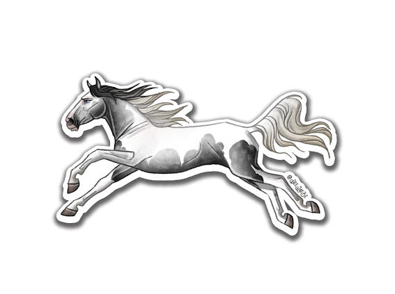 Grey Tobiano Horse Sticker – Kootenay Tack